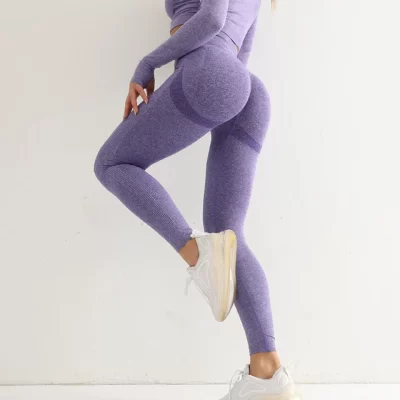 Purple Seamless Fitness Leggings for women