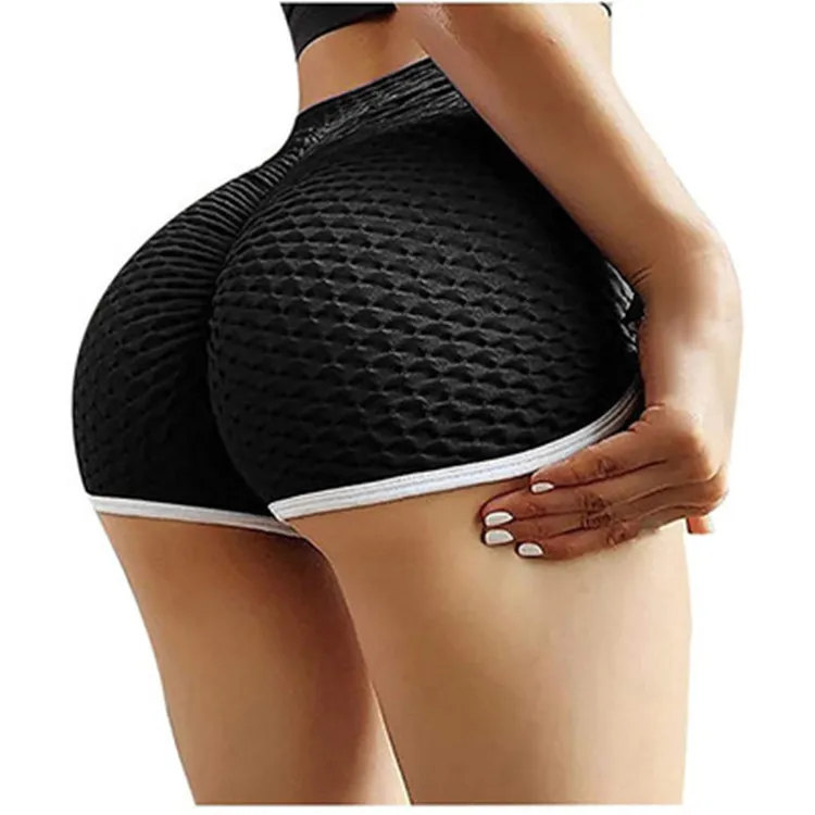 black booty shorts with white outline